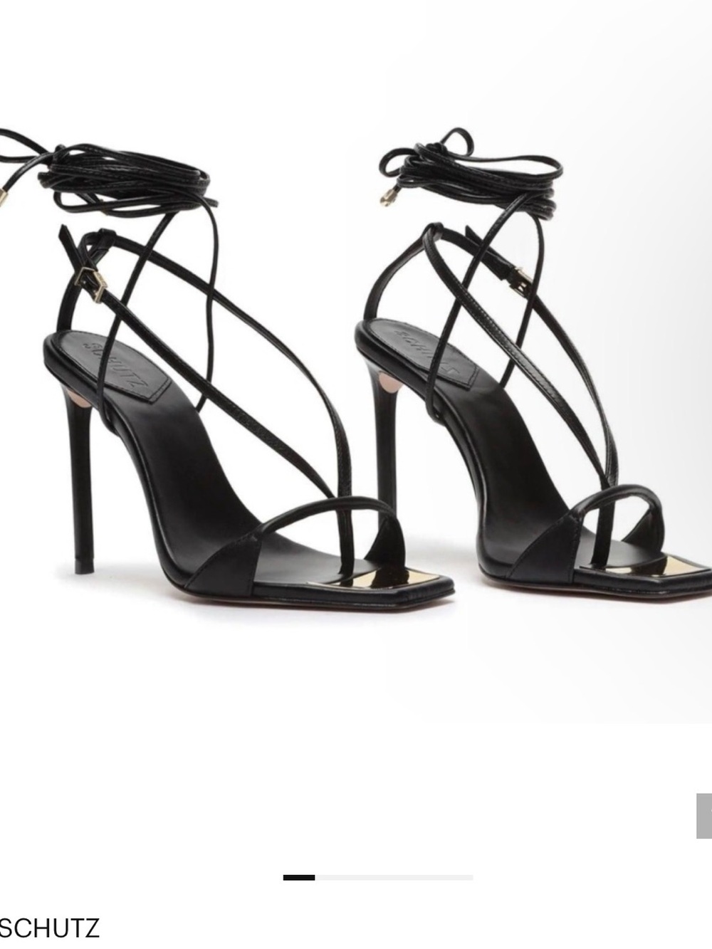 SCHUTZ Black Strappy Ankle-Tie Stiletto Sandals NO BOX